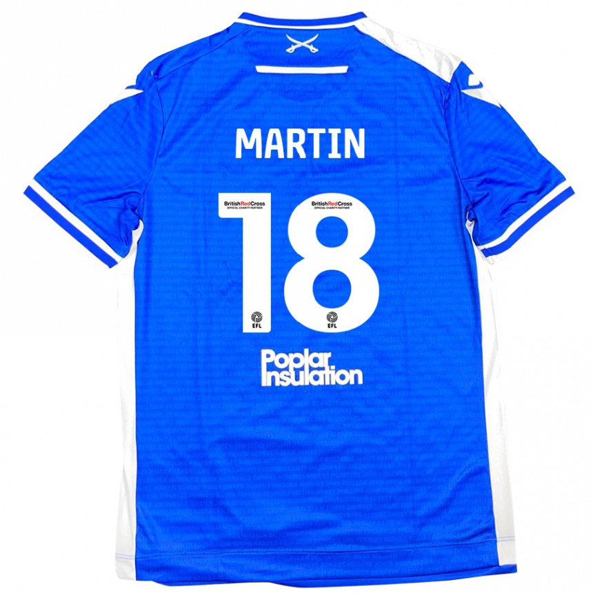 Niño Fútbol Camiseta Chris Martin #18 Azul Blanco 1ª Equipación 2024/25