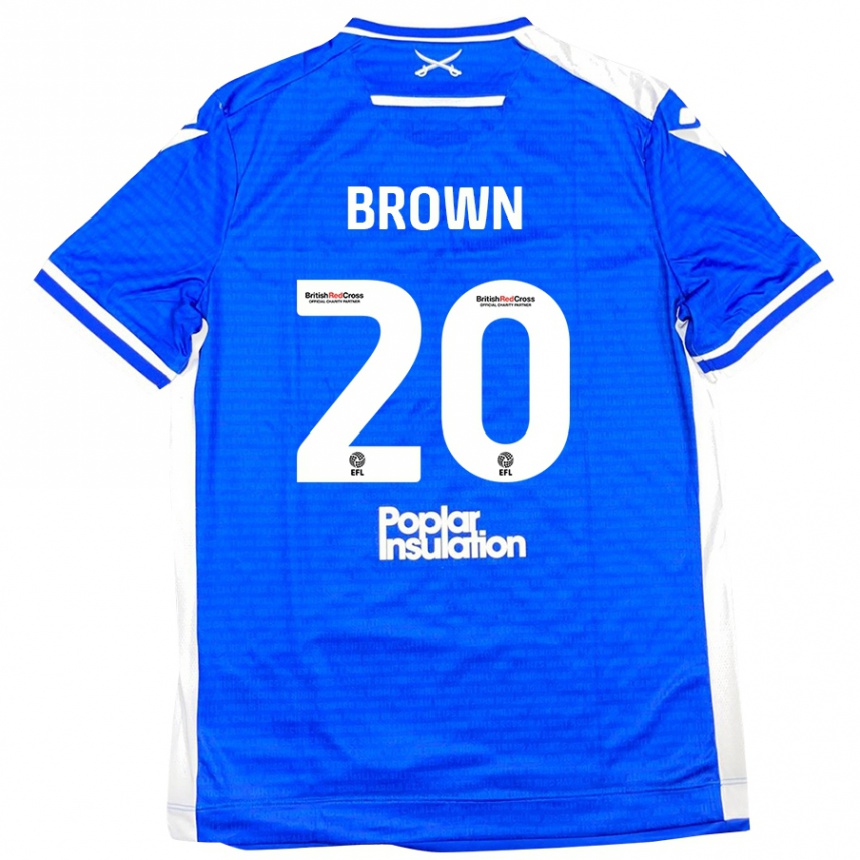 Niño Fútbol Camiseta Jevani Brown #20 Azul Blanco 1ª Equipación 2024/25