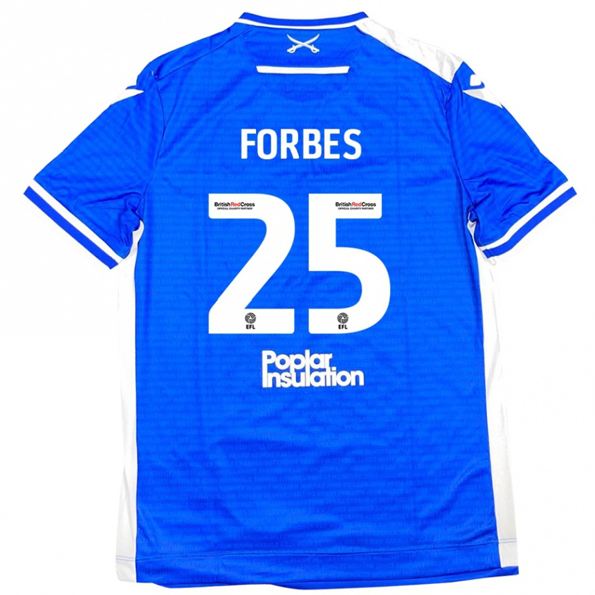 Niño Fútbol Camiseta Michael Forbes #25 Azul Blanco 1ª Equipación 2024/25