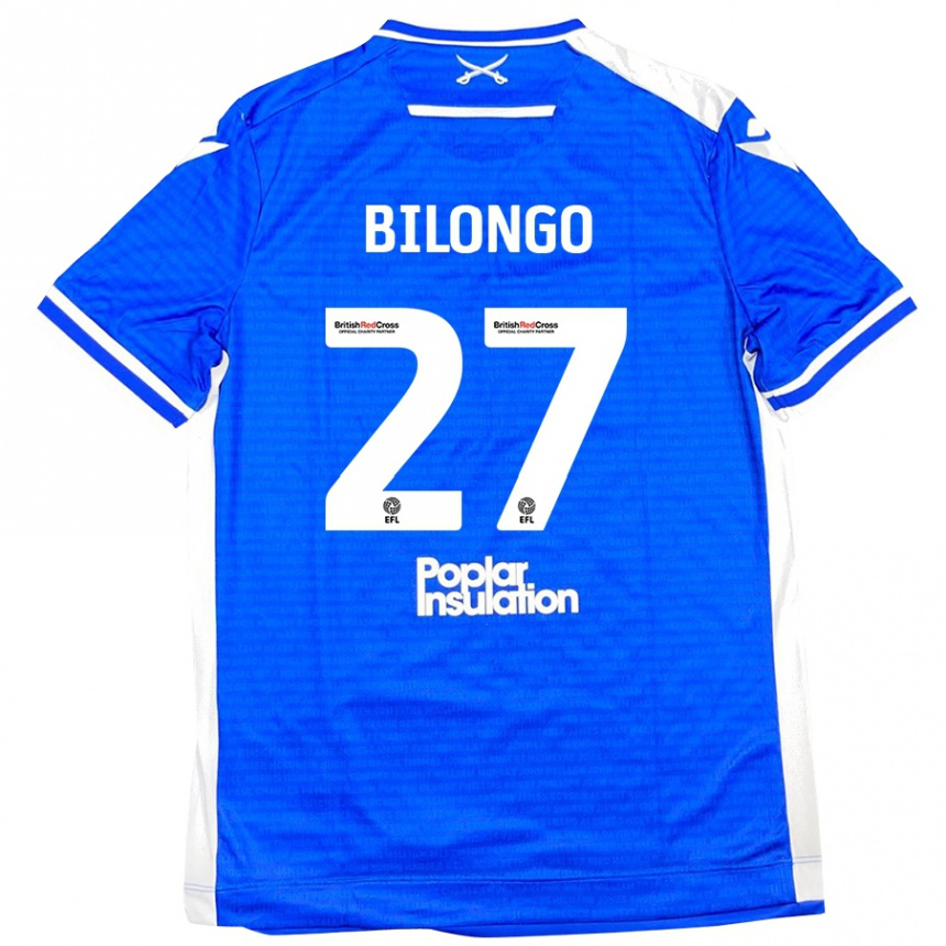 Niño Fútbol Camiseta Bryant Bilongo #27 Azul Blanco 1ª Equipación 2024/25