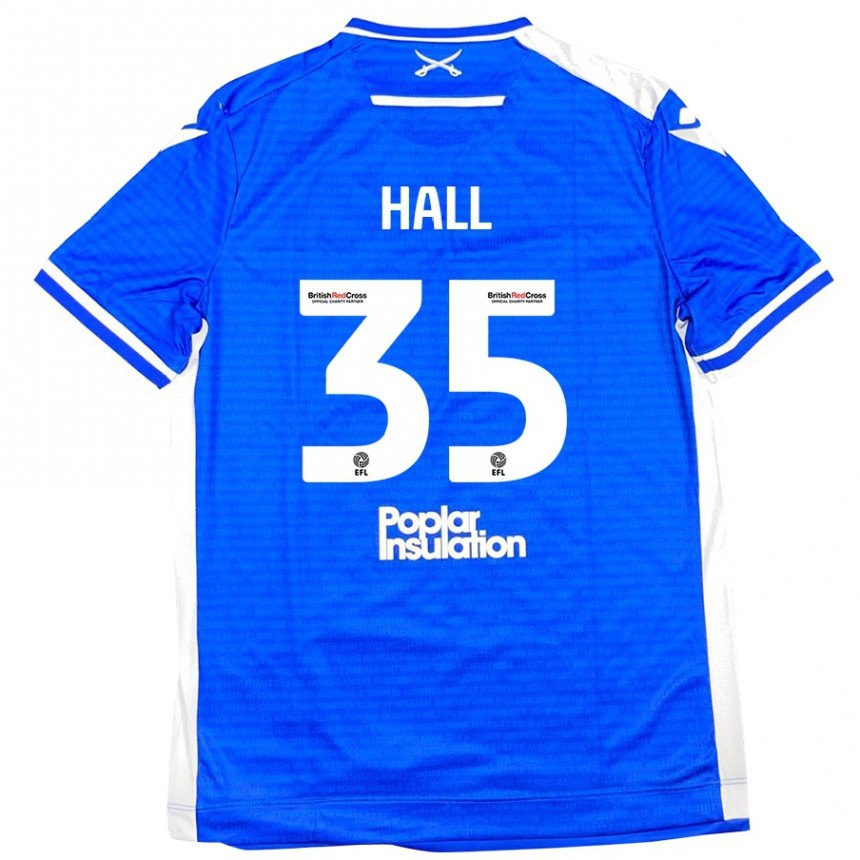 Niño Fútbol Camiseta Matt Hall #35 Azul Blanco 1ª Equipación 2024/25