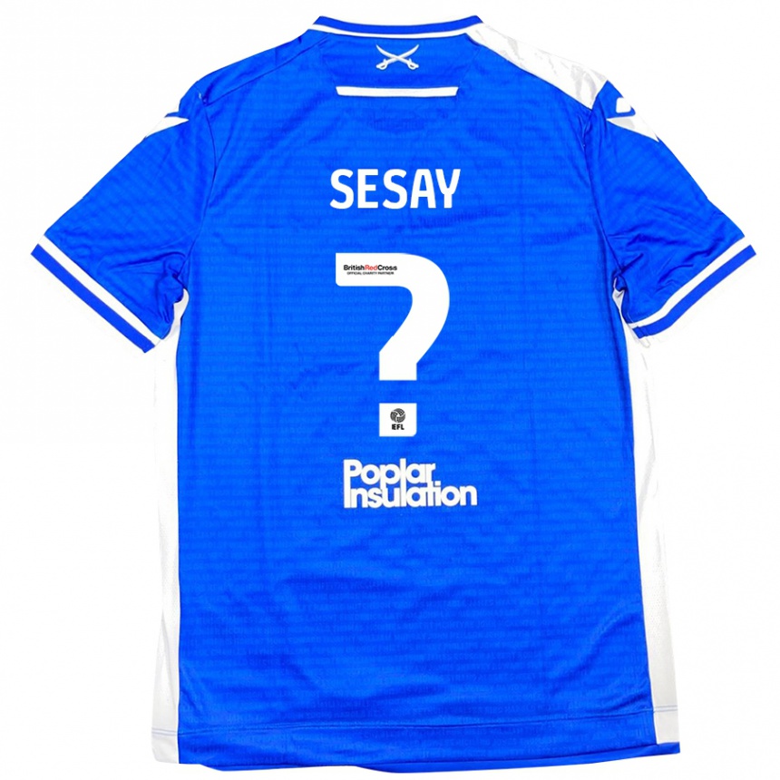 Niño Fútbol Camiseta Malik Sesay #0 Azul Blanco 1ª Equipación 2024/25