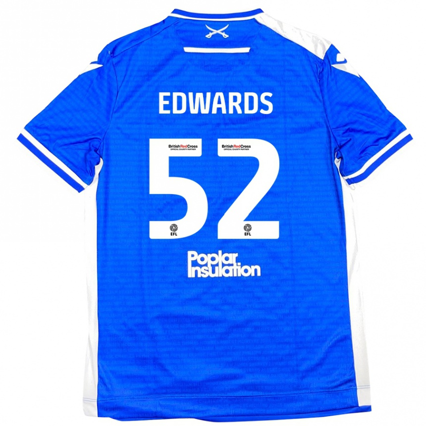 Niño Fútbol Camiseta Max Edwards #52 Azul Blanco 1ª Equipación 2024/25