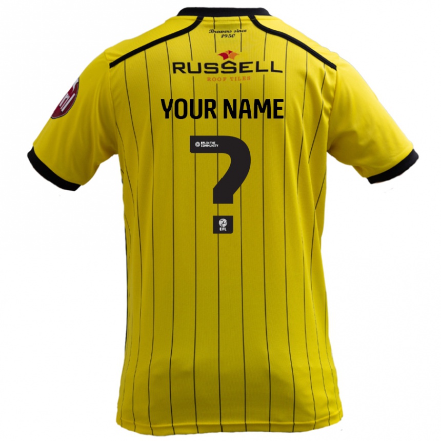 Niño Fútbol Camiseta Su Nombre #0 Amarillo 1ª Equipación 2024/25