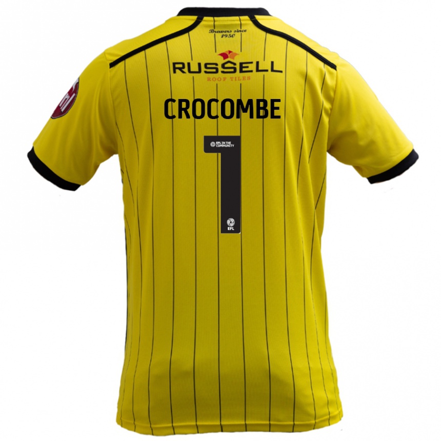 Niño Fútbol Camiseta Max Crocombe #1 Amarillo 1ª Equipación 2024/25