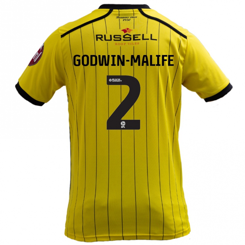 Niño Fútbol Camiseta Udoka Godwin-Malife #2 Amarillo 1ª Equipación 2024/25