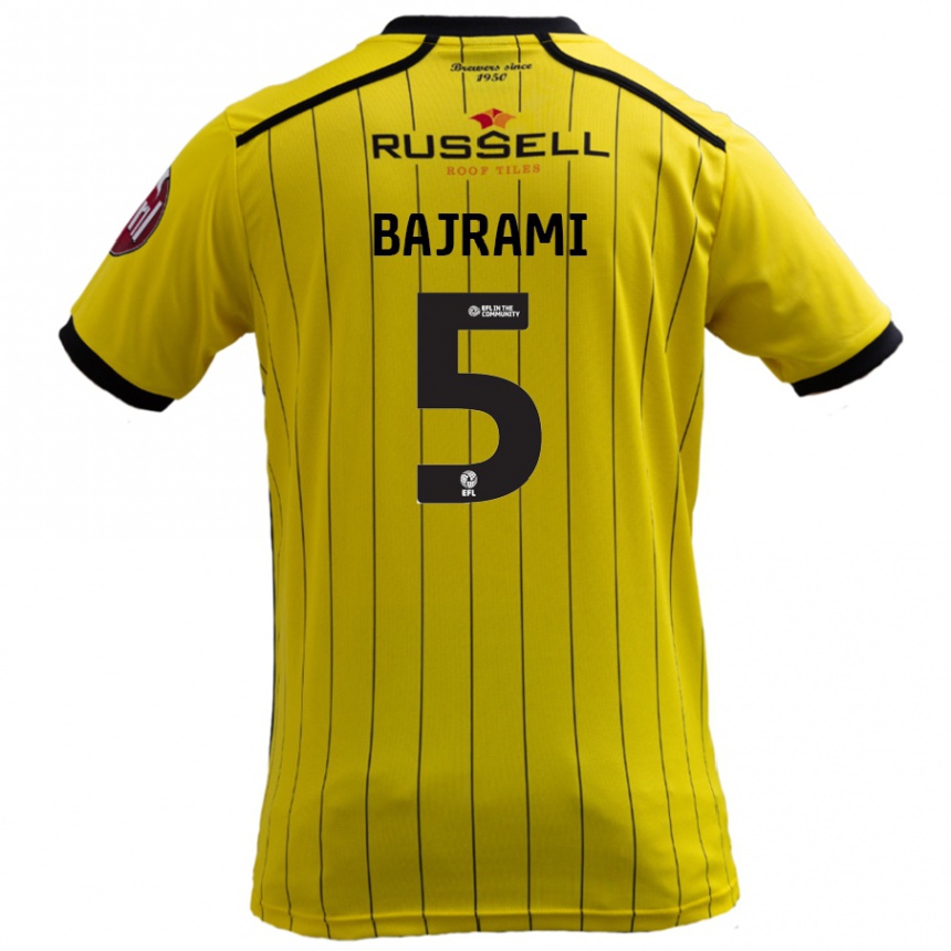 Niño Fútbol Camiseta Geraldo Bajrami #5 Amarillo 1ª Equipación 2024/25