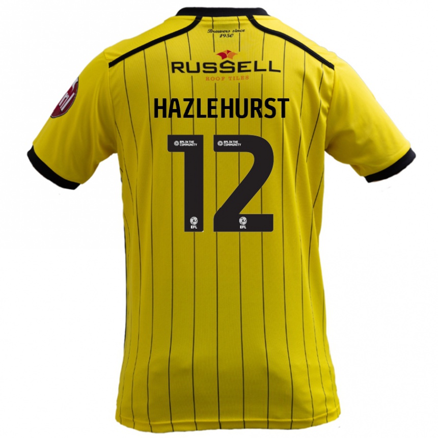 Niño Fútbol Camiseta Jack Hazlehurst #12 Amarillo 1ª Equipación 2024/25