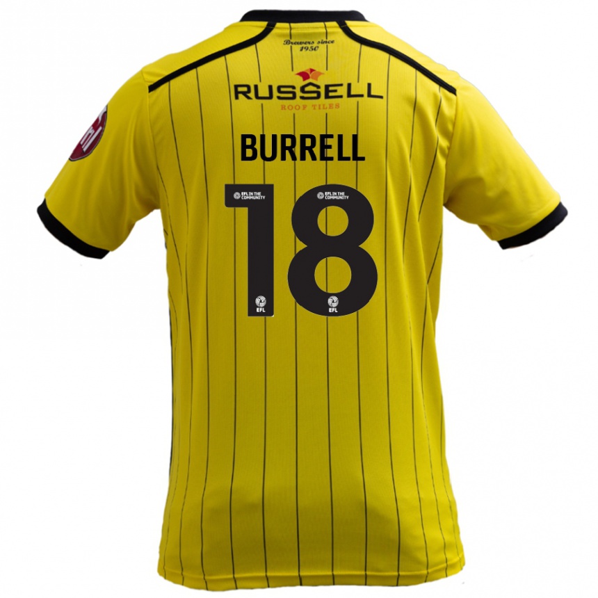 Niño Fútbol Camiseta Rumarn Burrell #18 Amarillo 1ª Equipación 2024/25