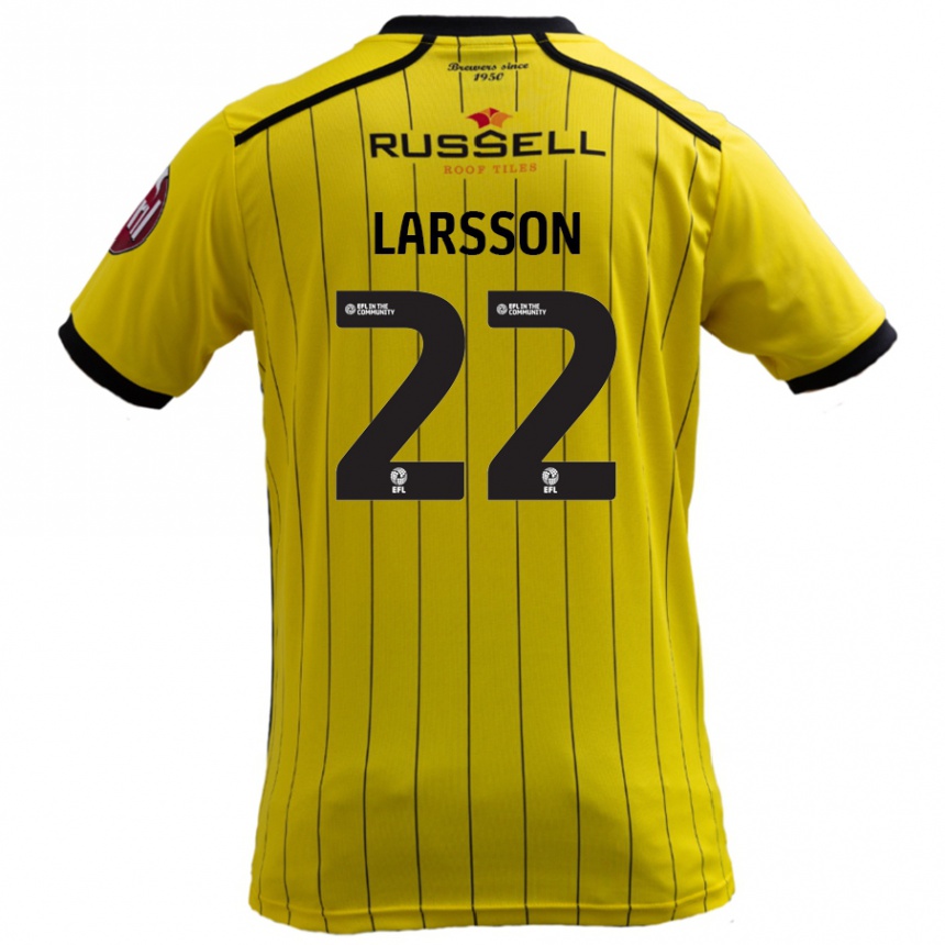 Niño Fútbol Camiseta Julian Larsson #22 Amarillo 1ª Equipación 2024/25