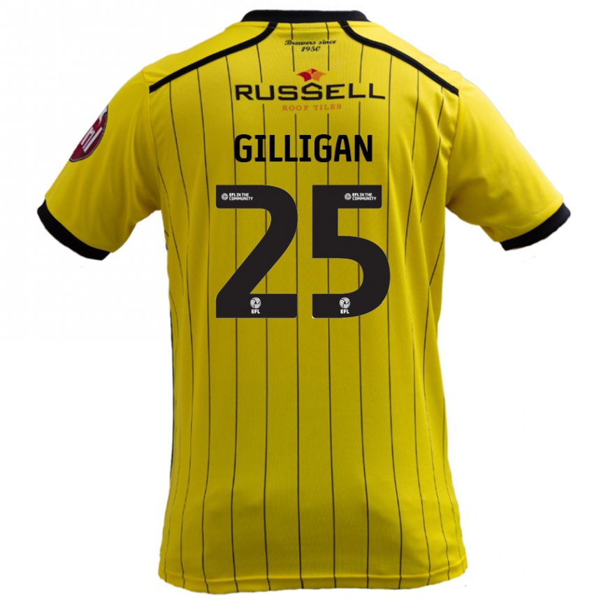 Niño Fútbol Camiseta Ciaran Gilligan #25 Amarillo 1ª Equipación 2024/25