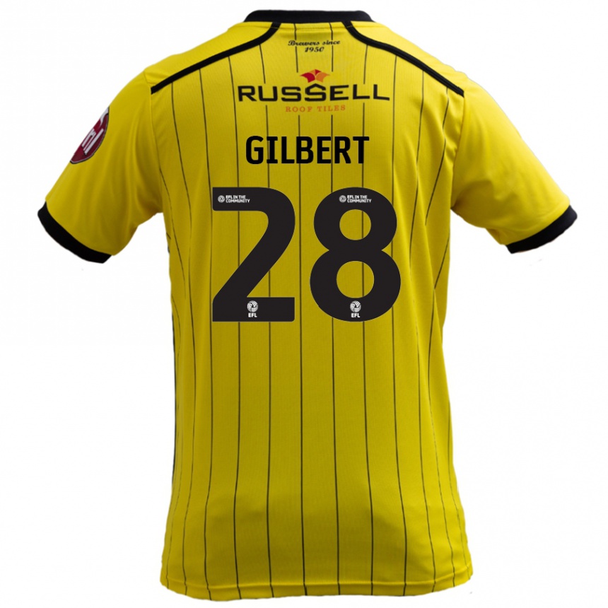 Niño Fútbol Camiseta Cameron Gilbert #28 Amarillo 1ª Equipación 2024/25