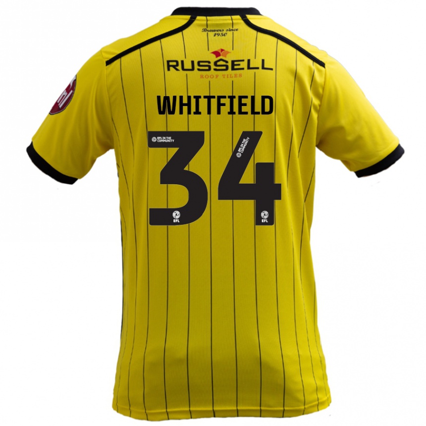 Niño Fútbol Camiseta Ben Whitfield #34 Amarillo 1ª Equipación 2024/25