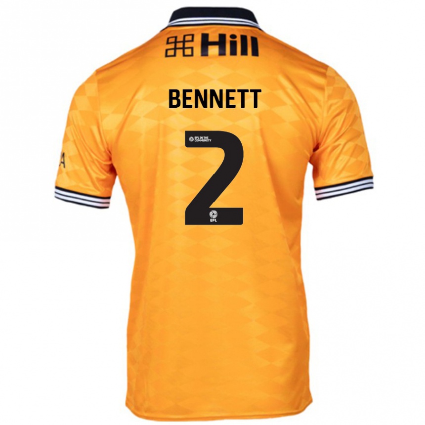 Niño Fútbol Camiseta Liam Bennett #2 Naranja 1ª Equipación 2024/25