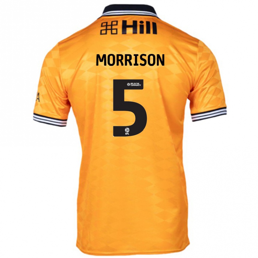 Niño Fútbol Camiseta Michael Morrison #5 Naranja 1ª Equipación 2024/25