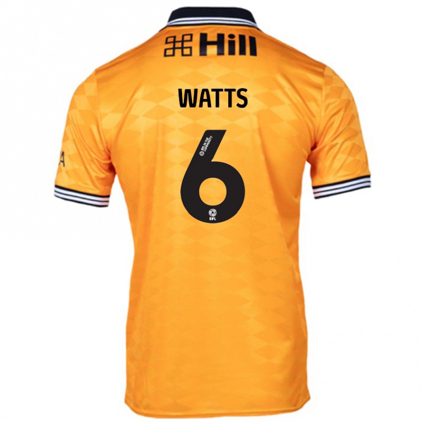 Niño Fútbol Camiseta Kell Watts #6 Naranja 1ª Equipación 2024/25