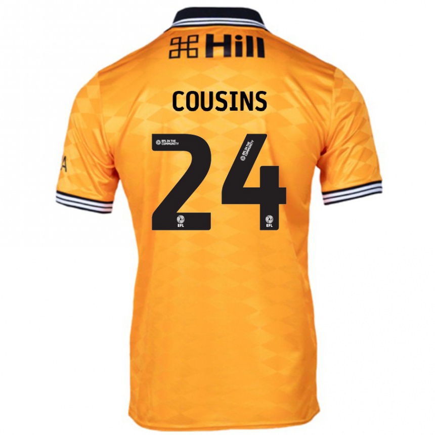 Niño Fútbol Camiseta Jordan Cousins #24 Naranja 1ª Equipación 2024/25