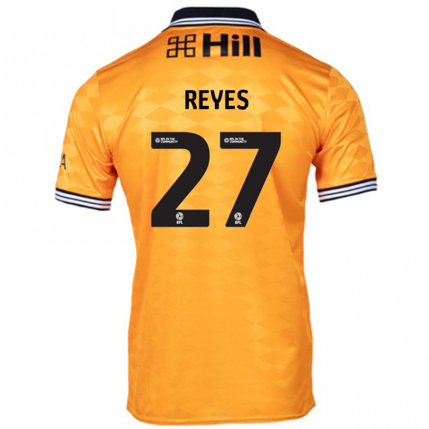 Niño Fútbol Camiseta Vicente Reyes #27 Naranja 1ª Equipación 2024/25