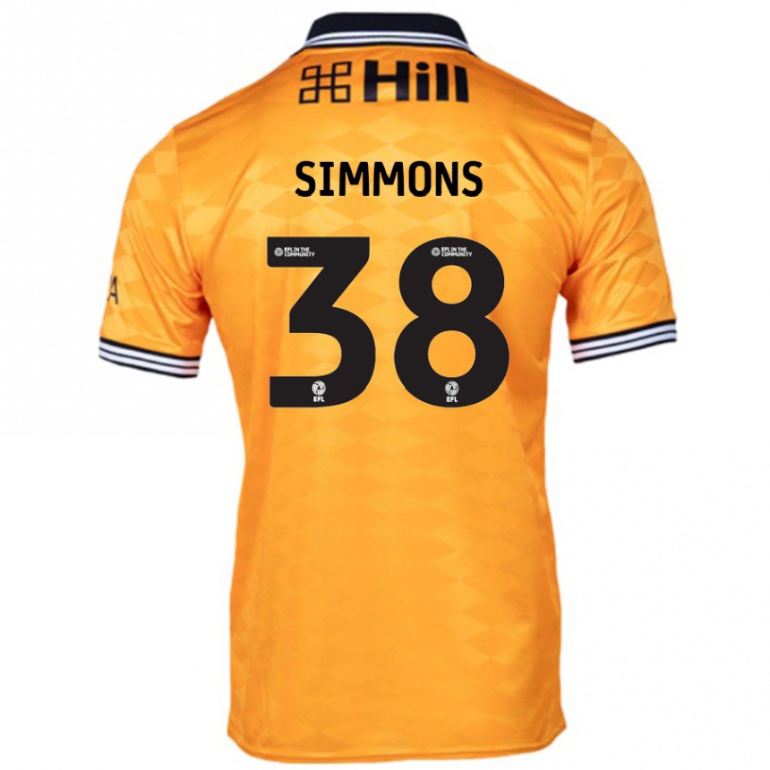 Niño Fútbol Camiseta Bella Simmons #38 Naranja 1ª Equipación 2024/25