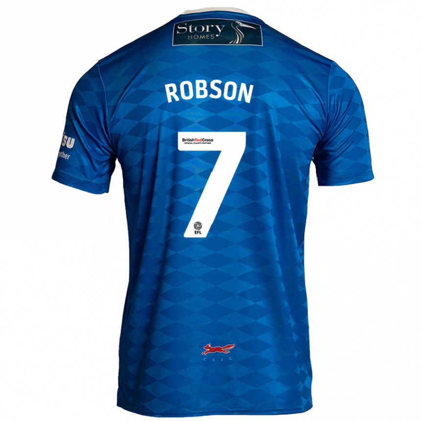 Niño Fútbol Camiseta Ethan Robson #7 Azul 1ª Equipación 2024/25