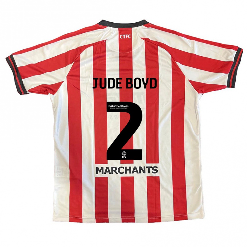 Niño Fútbol Camiseta Arkell Jude-Boyd #2 Rojo Blanco 1ª Equipación 2024/25