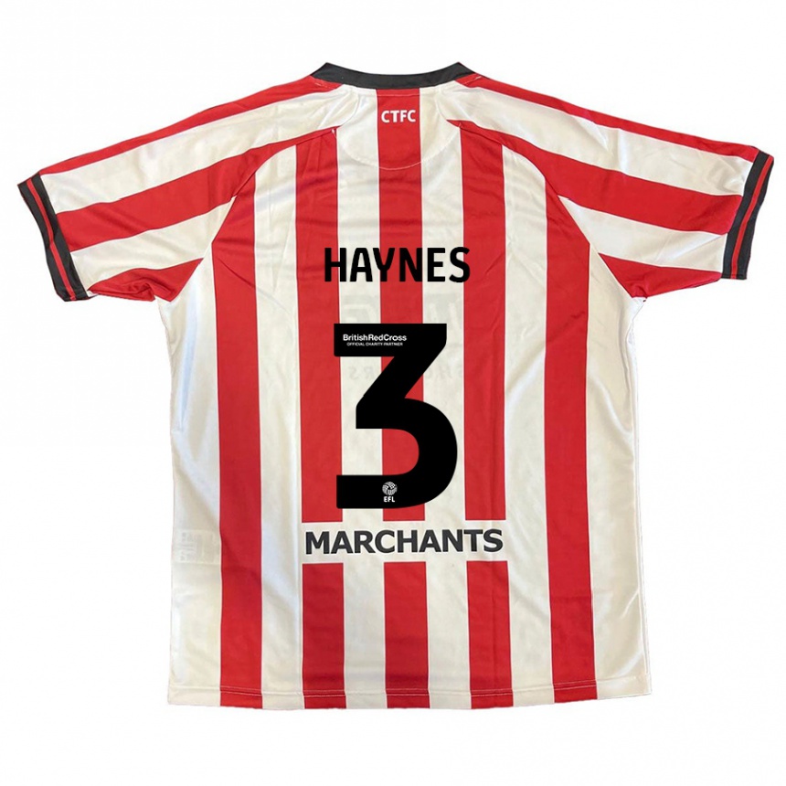 Niño Fútbol Camiseta Ryan Haynes #3 Rojo Blanco 1ª Equipación 2024/25