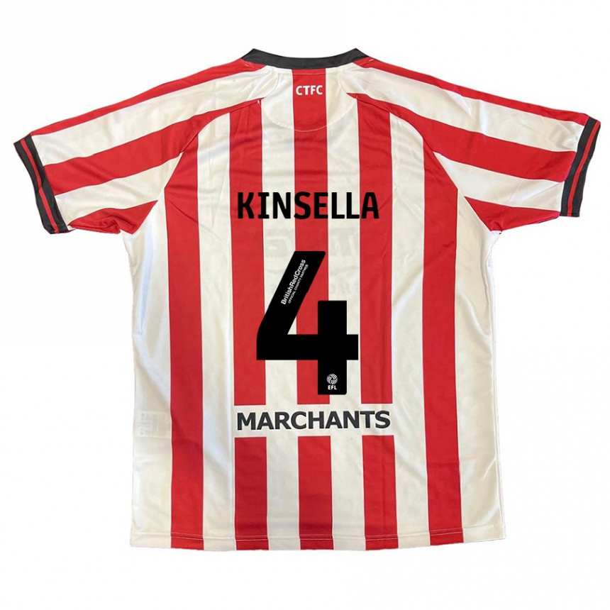 Niño Fútbol Camiseta Liam Kinsella #4 Rojo Blanco 1ª Equipación 2024/25