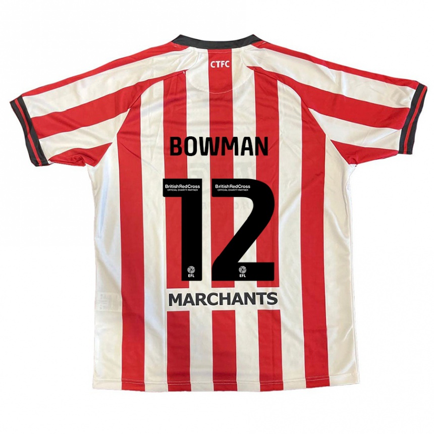 Niño Fútbol Camiseta Ryan Bowman #12 Rojo Blanco 1ª Equipación 2024/25