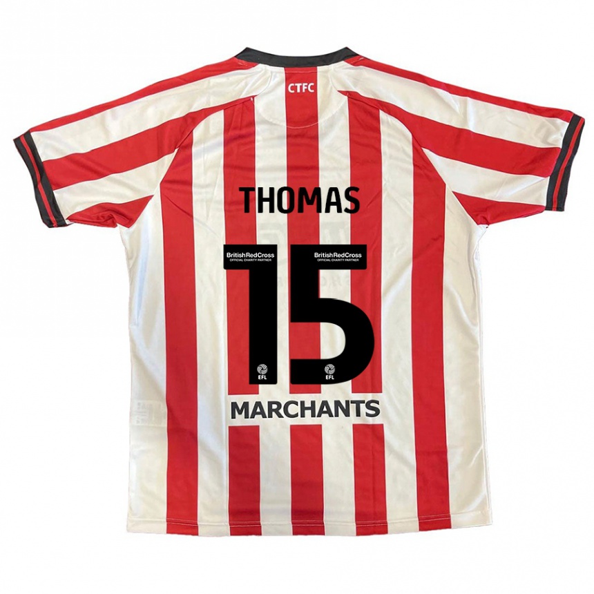 Niño Fútbol Camiseta Jordan Thomas #15 Rojo Blanco 1ª Equipación 2024/25