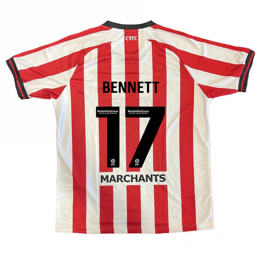 Niño Fútbol Camiseta Scot Bennett #17 Rojo Blanco 1ª Equipación 2024/25