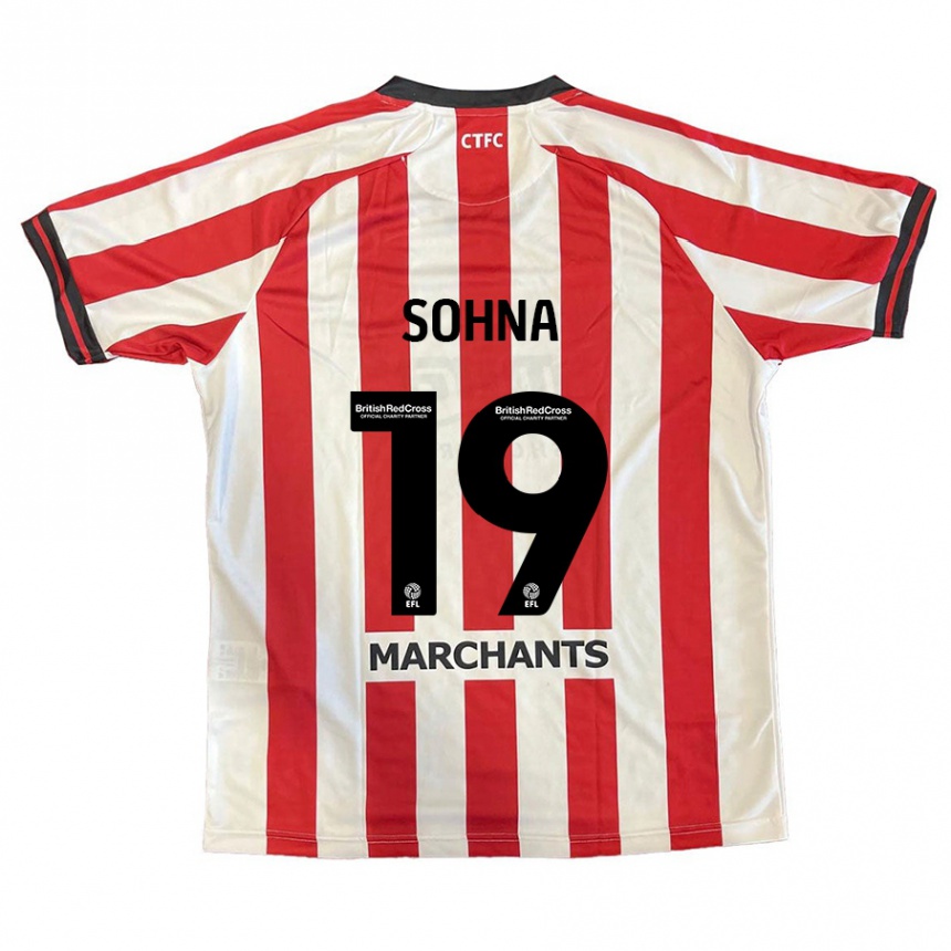 Niño Fútbol Camiseta Harrison Sohna #19 Rojo Blanco 1ª Equipación 2024/25