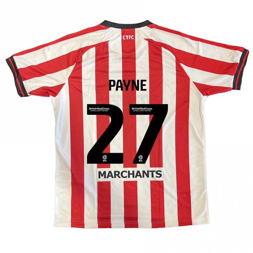 Niño Fútbol Camiseta Lewis Payne #27 Rojo Blanco 1ª Equipación 2024/25