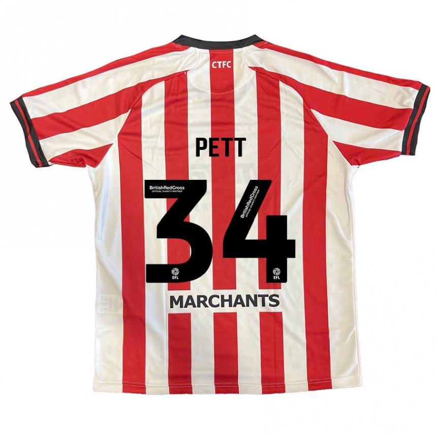 Niño Fútbol Camiseta Tom Pett #34 Rojo Blanco 1ª Equipación 2024/25