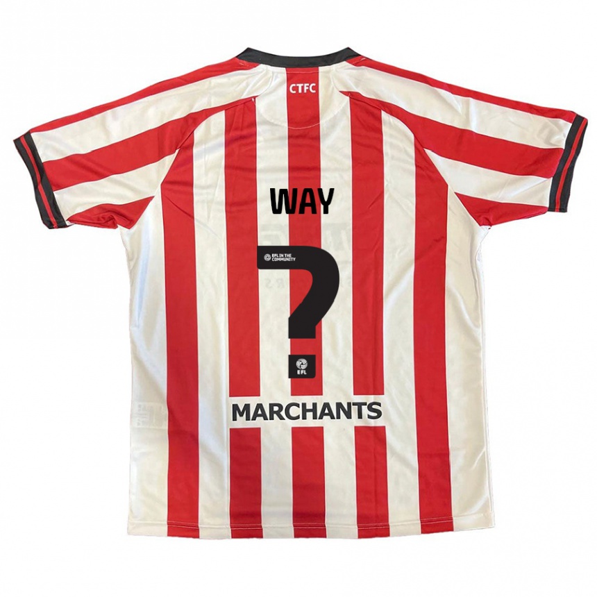 Niño Fútbol Camiseta Tom Way #0 Rojo Blanco 1ª Equipación 2024/25