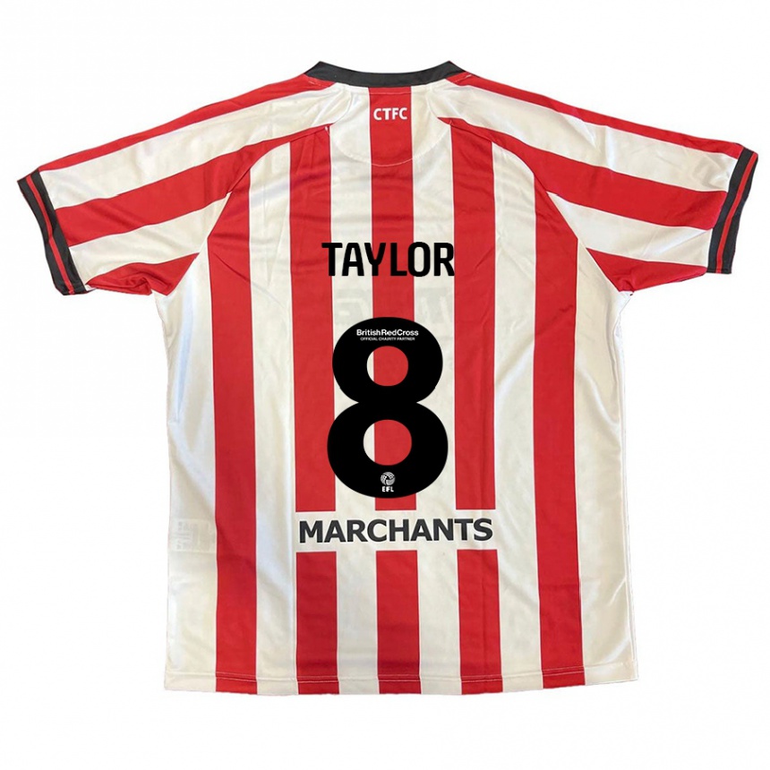 Niño Fútbol Camiseta Charlie Taylor #8 Rojo Blanco 1ª Equipación 2024/25