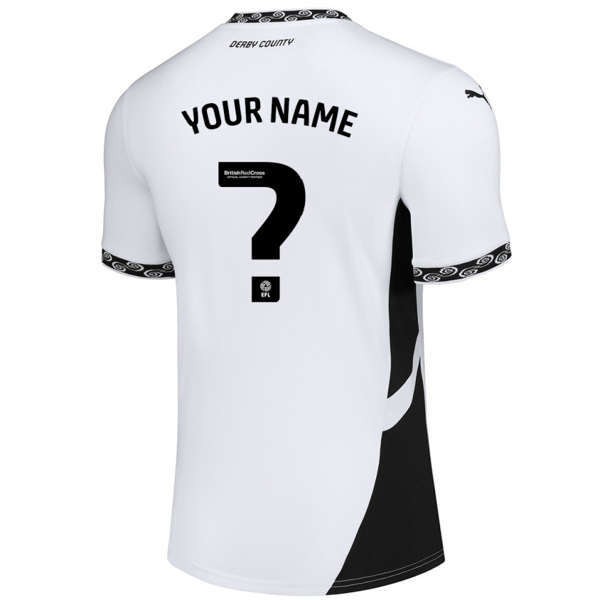 Niño Fútbol Camiseta Su Nombre #0 Blanco Negro 1ª Equipación 2024/25