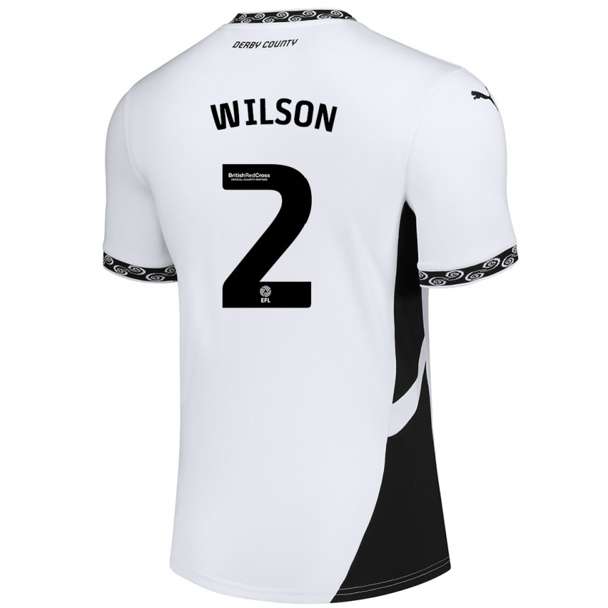 Niño Fútbol Camiseta Kane Wilson #2 Blanco Negro 1ª Equipación 2024/25