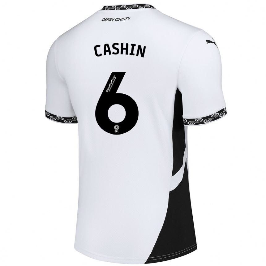 Niño Fútbol Camiseta Eiran Cashin #6 Blanco Negro 1ª Equipación 2024/25