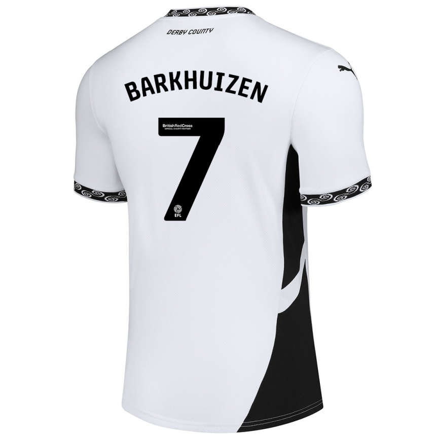 Niño Fútbol Camiseta Tom Barkhuizen #7 Blanco Negro 1ª Equipación 2024/25