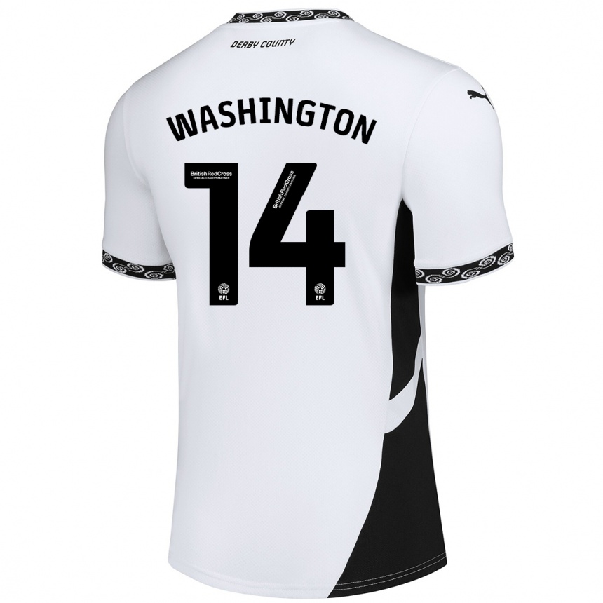 Niño Fútbol Camiseta Conor Washington #14 Blanco Negro 1ª Equipación 2024/25