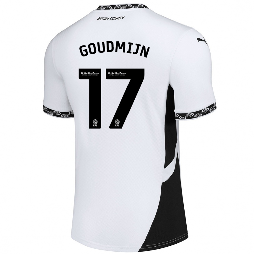 Niño Fútbol Camiseta Kenzo Goudmijn #17 Blanco Negro 1ª Equipación 2024/25