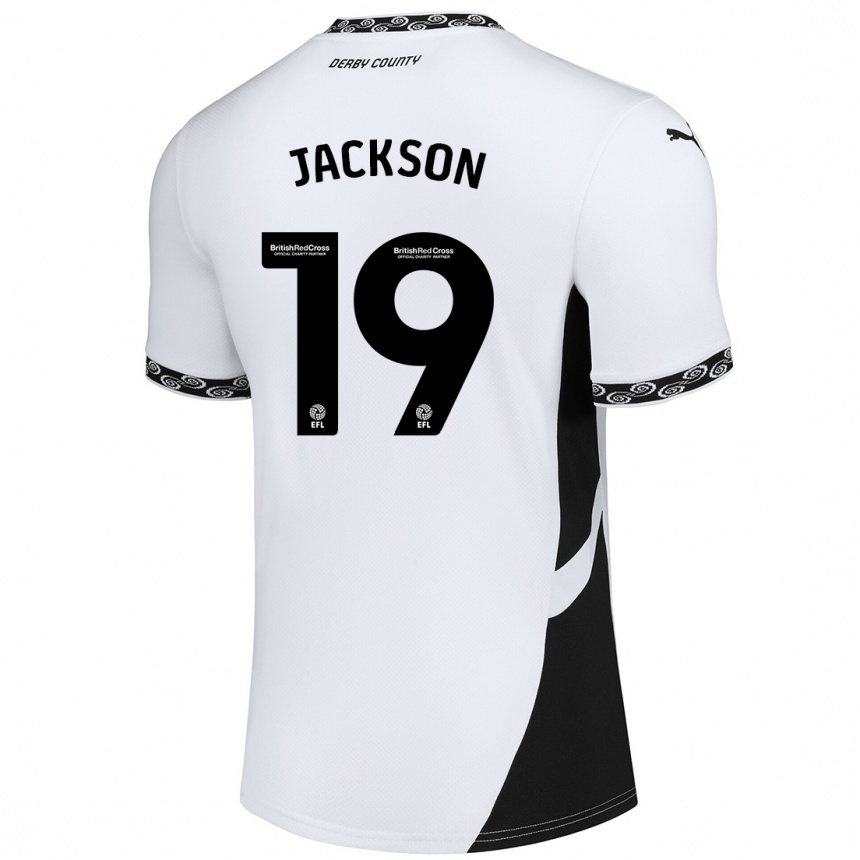 Niño Fútbol Camiseta Kayden Jackson #19 Blanco Negro 1ª Equipación 2024/25