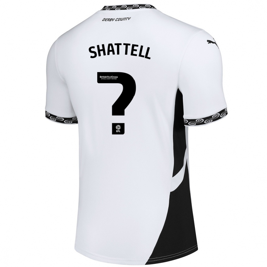 Niño Fútbol Camiseta Josh Shattell #0 Blanco Negro 1ª Equipación 2024/25