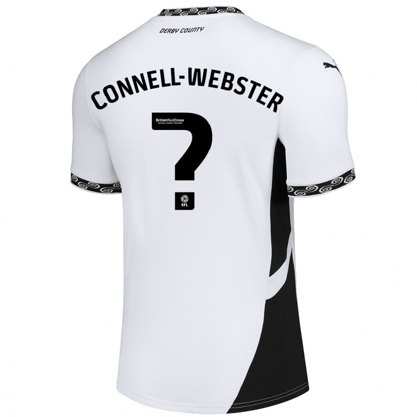 Niño Fútbol Camiseta Braidy Connell-Webster #0 Blanco Negro 1ª Equipación 2024/25