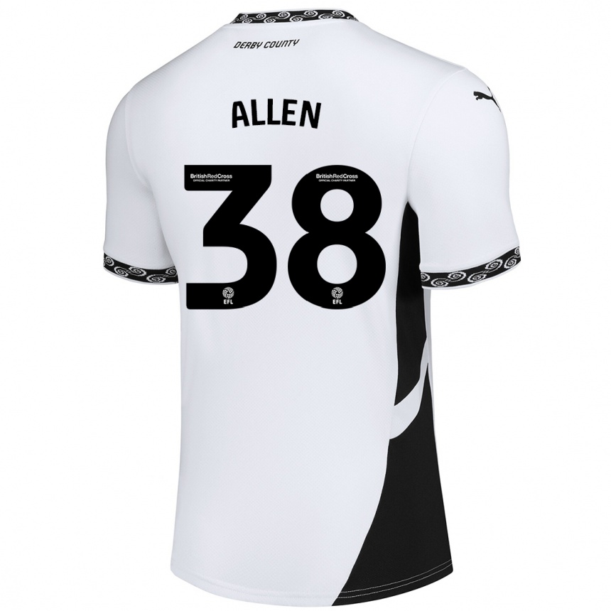 Niño Fútbol Camiseta Cruz Allen #38 Blanco Negro 1ª Equipación 2024/25