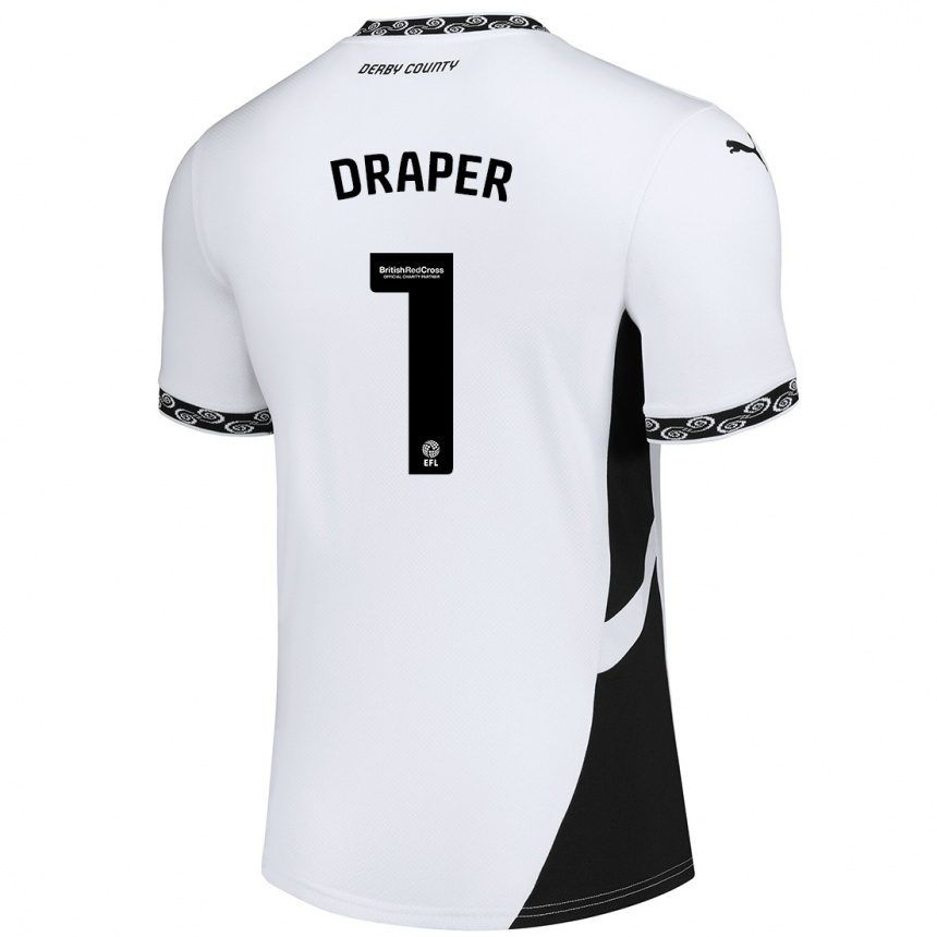 Niño Fútbol Camiseta Anna Draper #1 Blanco Negro 1ª Equipación 2024/25