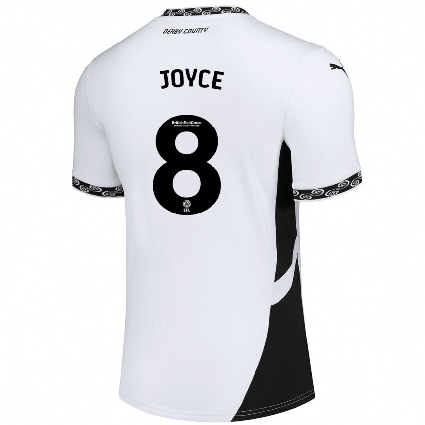 Niño Fútbol Camiseta Emily Joyce #8 Blanco Negro 1ª Equipación 2024/25