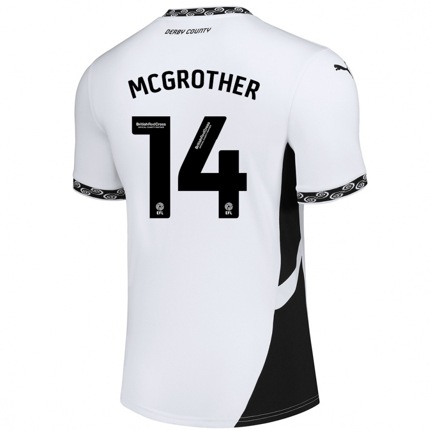 Niño Fútbol Camiseta Becky Mcgrother #14 Blanco Negro 1ª Equipación 2024/25