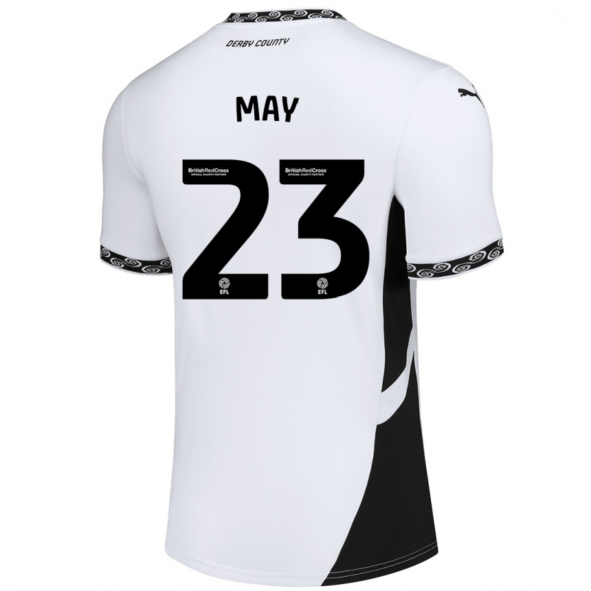 Niño Fútbol Camiseta Rebecca May #23 Blanco Negro 1ª Equipación 2024/25