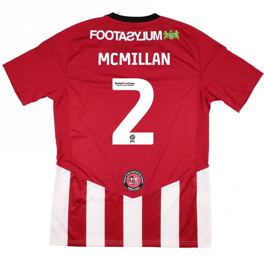 Niño Fútbol Camiseta Jack Mcmillan #2 Rojo Blanco 1ª Equipación 2024/25